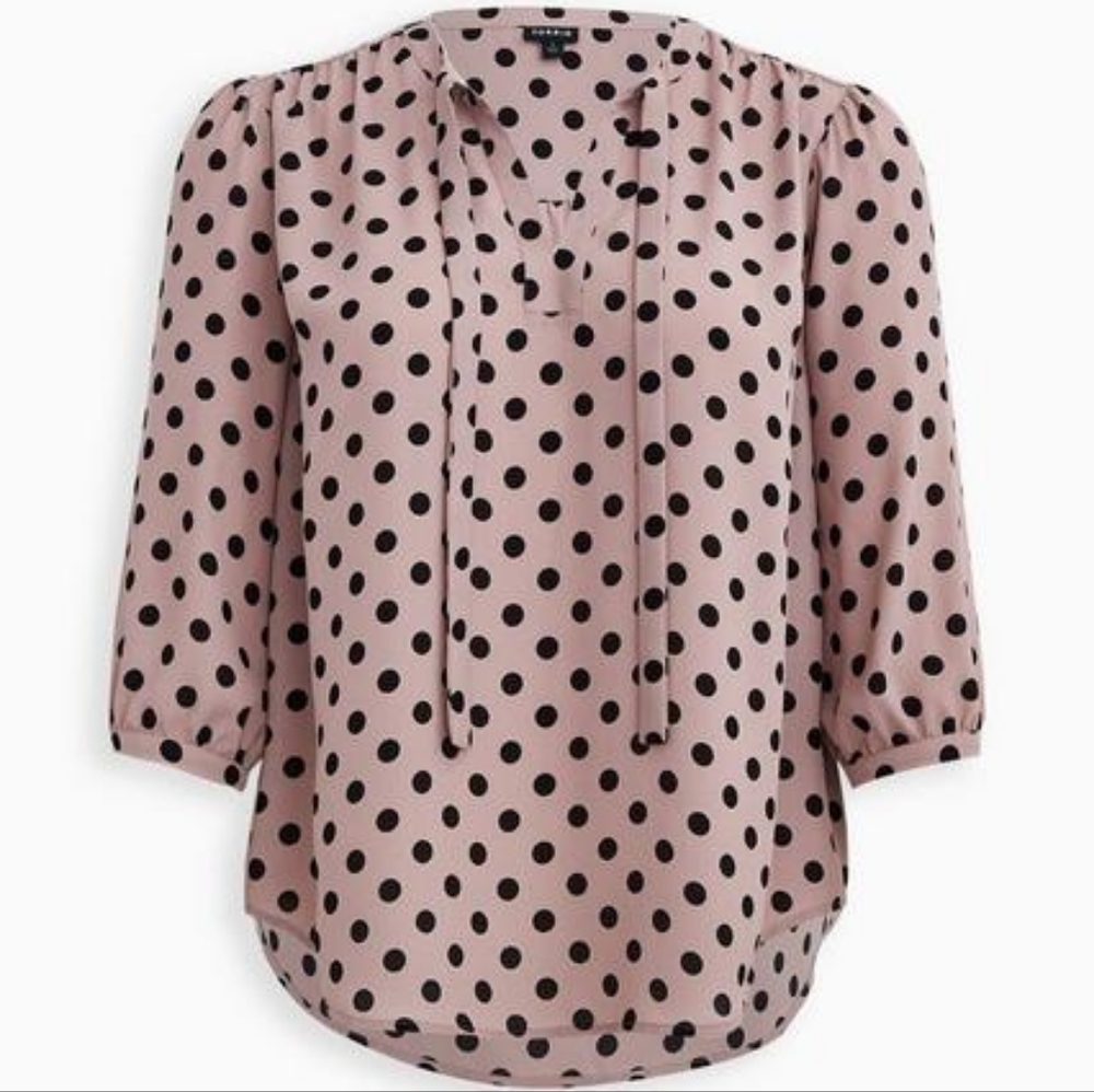 Torrid Georgette Bow Tie Blouse - Picture 5 of 6